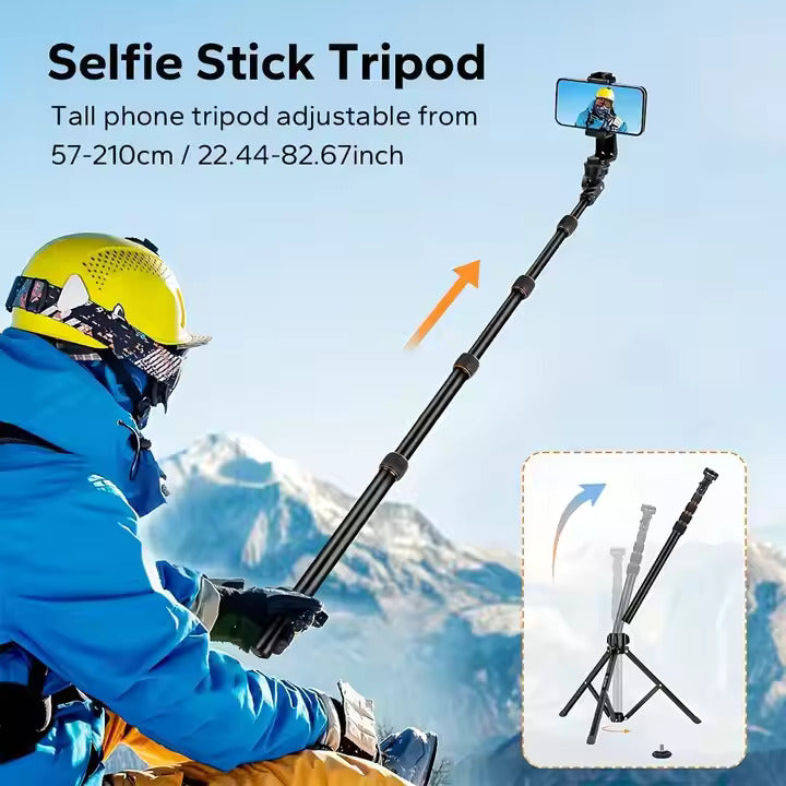 SUPERNIC VERSATILE 2in1 Selfie Stick cum Tripod Stand | 210 cm extendable | Easy to Carry