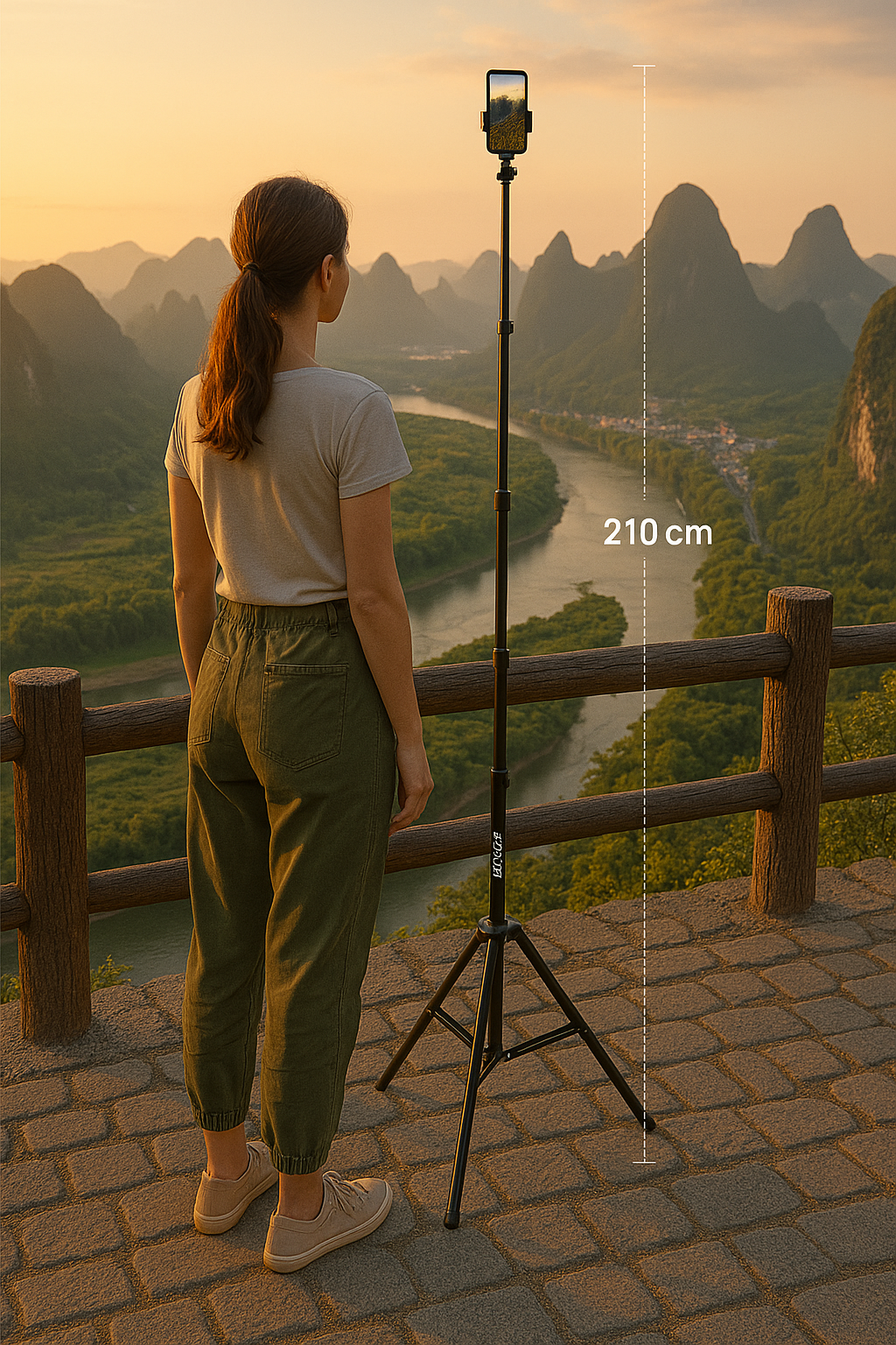 SUPERNIC VERSATILE 2in1 Selfie Stick cum Tripod Stand | 210 cm extendable | Easy to Carry