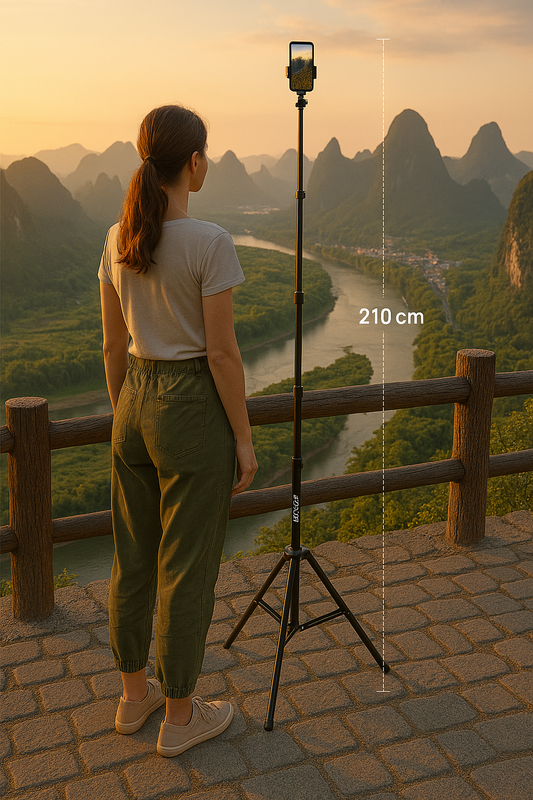 SUPERNIC VERSATILE 2in1 Selfie Stick cum Tripod Stand | 210 cm extendable | Easy to Carry