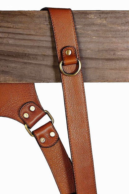 SUPERNIC Camera Strap for 2 Cameras/Dual Shoulder Leather Harness/Multi-Camera Gear for DSLR/SLR Classic Tan with microfiber cloth