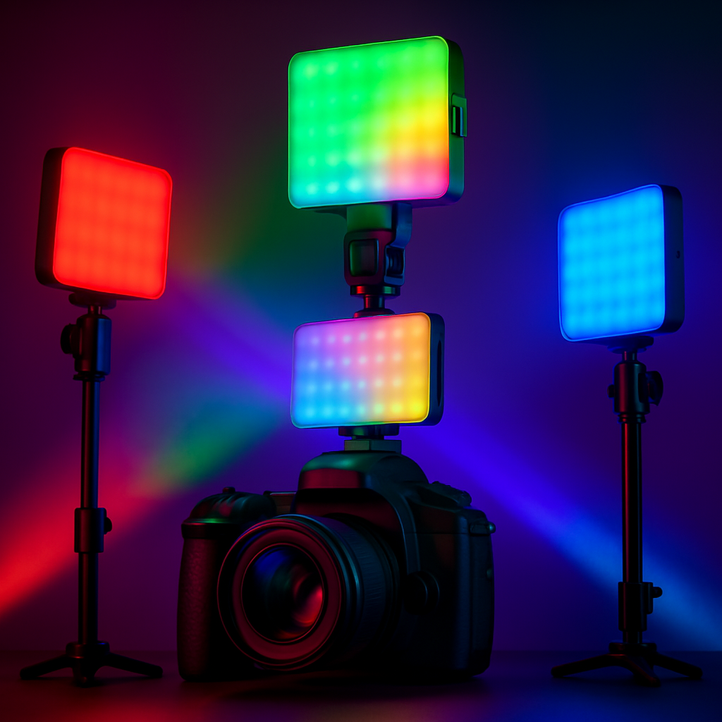 SUPERNIC M160 RGB Selfie light with mobile clip, hot shoe and type C cable. 2700k - 6500k colour temperature.