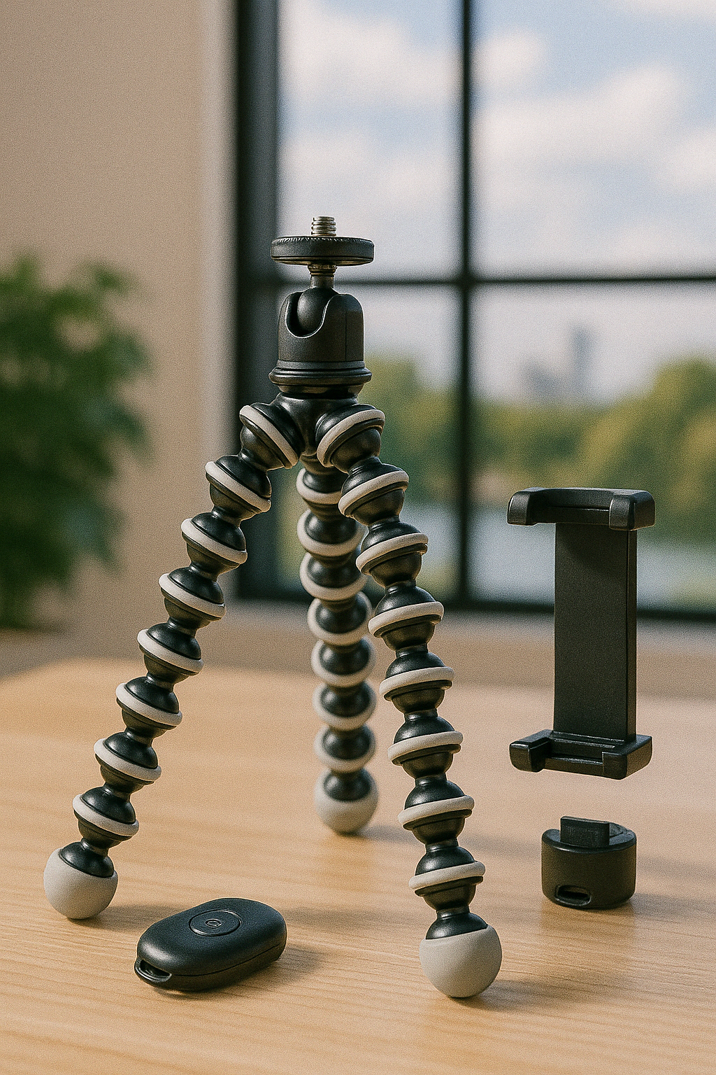 SUPERNIC Wireless Remote Controlled Gorilla pod | 13 inch gorilla pod Comes with universal mobile clamp and  wireless remote