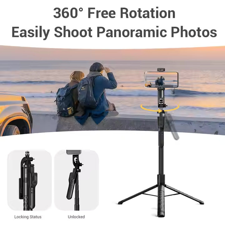 SUPERNIC K28 SELFIE STICK TRIPOD with wireless remote | 360 rotation | 175 cm long