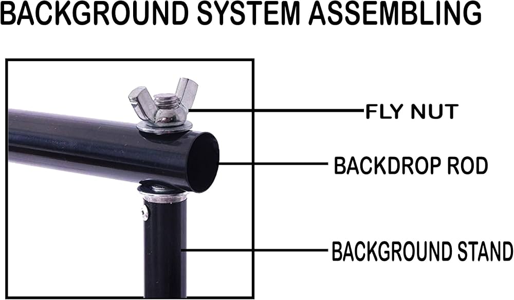 SUPERNIC Professional Backdrop Stand Kit (9ft*9ft) with Background Curtain (8*12) with stands and support system.