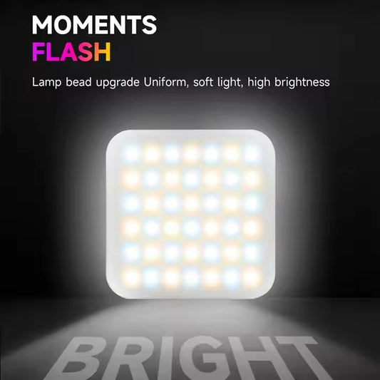 SUPERNIC D12s Mini Pocket LED Fill Light – 80 Beads, Adjustable 2500K-9000K, Type-C Rechargeable, High CRI >95