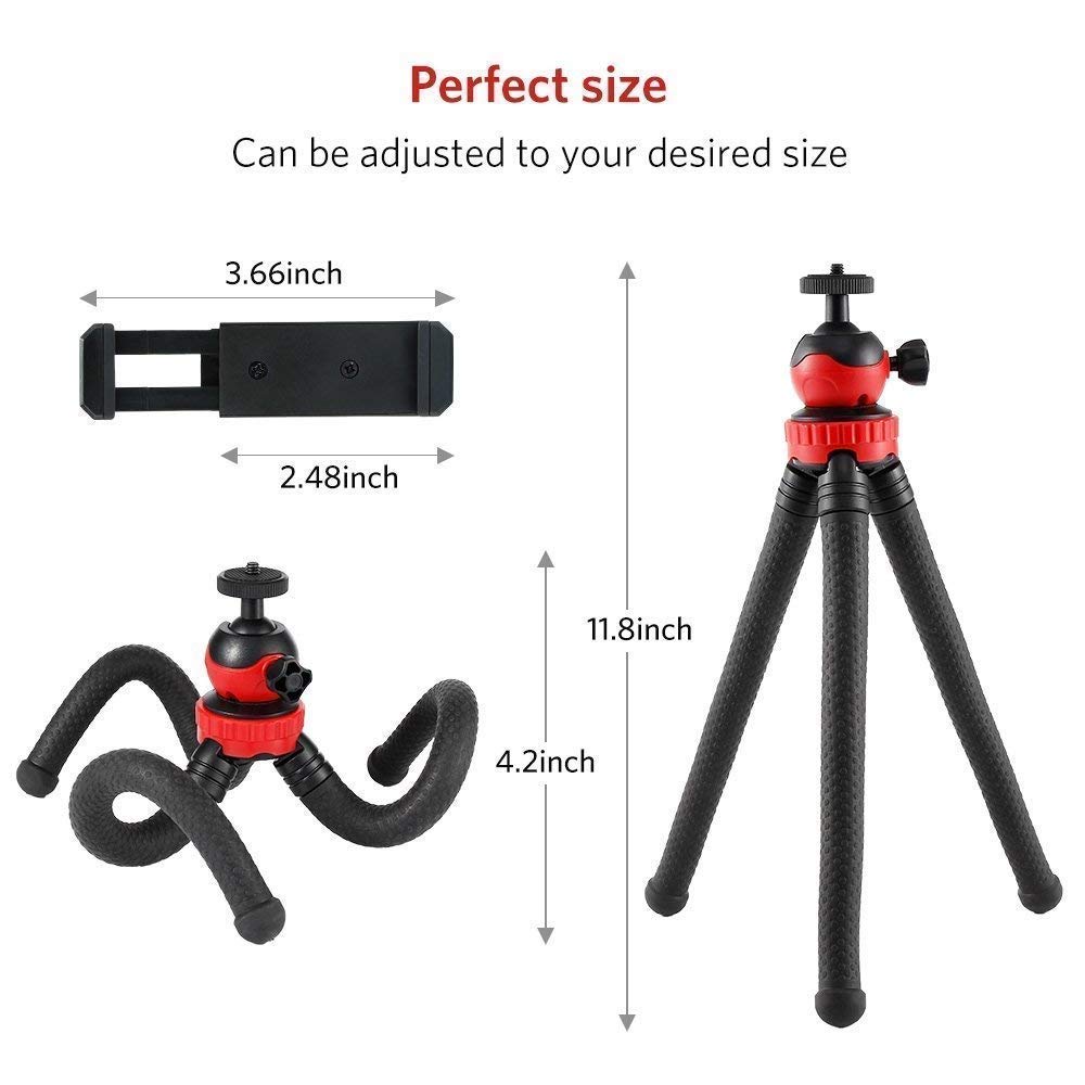 SUPERNIC Wireless Remote Controlled Gorilla pod | 13 inch gorilla pod Comes with universal mobile clamp and  wireless remote