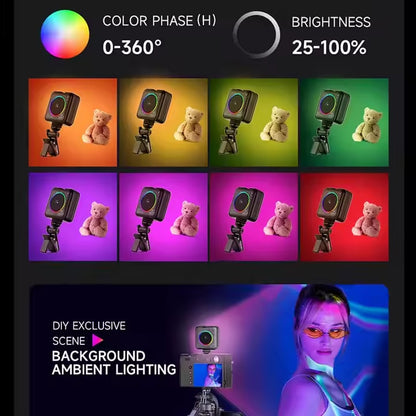SUPERNIC D12s Mini Pocket LED Fill Light – 80 Beads, Adjustable 2500K-9000K, Type-C Rechargeable, High CRI >95